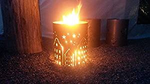 TiKo-Design Feuertonne - Lagerfeuertonne - Feuerkorb mit Skyline Motiv – Verleihen Sie Ihrem Garten EIN besonderes Ambiente für unvergessliche Abende mit ihren Freunden von Tiko-Metalldesign