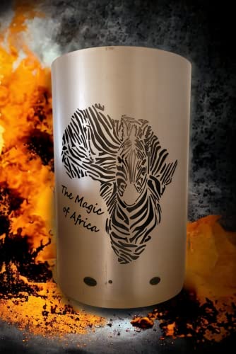 Feuertonne/Feuerkorb, mit Motiv The Magic of Africa von Tiko-Metalldesign