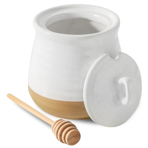 Tikooere Honigglas und Dipper aus Keramik, 340 ml, Porzellan-Honigtopf mit Deckel und Holzlöffel, niedliche Honigbehälter für Party, Urlaub, Halloween, Bauernhaus-Küchendekoration, spülmaschinenfest, Tikooere Honigglas und Dipper aus Keramik, 340 ml, Porzellan-Honigtopf mit Deckel und Holzlöffel, niedliche Honigbehälter für Party, Urlaub, Halloween, Bauernhaus-Küchendekoration, spülmaschinenfest, von Tikooere