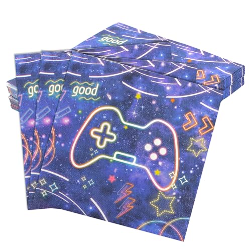 48 Stück Servietten Geburtstag Spielparty, 33 x 33cm Happy Birthday Servietten, Neonfarbe Papierservietten für Junge Mädchen Geburtstag Party Feiern Deko 48 Stück Servietten Geburtstag Spielparty, 33 x 33cm Happy Birthday Servietten, Neonfarbe Papierservietten für Junge Mädchen Geburtstag Party Feiern Deko von Tikplus