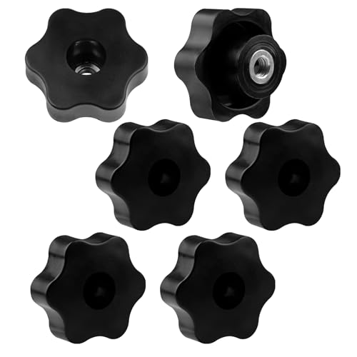 6 Stück Sterngriffmutter M8, Schwarz Sterngriff, Flügelmutter Äußerer Durchmesser 48mm, Rändelmutter mit Gerändeltem Gewinde, Kunststoff Griffmuttern für Möbelrollen Maschine 6 Stück Sterngriffmutter M8, Schwarz Sterngriff, Flügelmutter Äußerer Durchmesser 48mm, Rändelmutter mit Gerändeltem Gewinde, Kunststoff Griffmuttern für Möbelrollen Maschine von Tikplus
