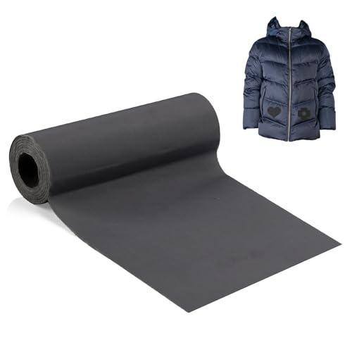 Selbstklebender Textilkleber für Stoffe, 10cm*2m Nylon Reparaturflicken, Wasserdicht Flicken Patches, Reparaturset für Daunenjacken, Nylon Reparaturset für Zelt Raincoats Kleidung (Schwarz) von Tikplus