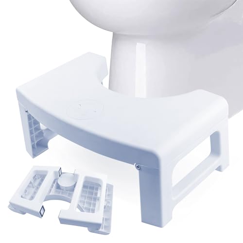 Toilettenhocker Erwachsene,WC Hocker Badezimmer klohocker klappbar,Squatty Kunststoff Hilfe Gegen Verstopfung Blähungen Hämorrhoiden reizdarm für Erwachsene Kinder Anti-Rutsch von Tikxlafe
