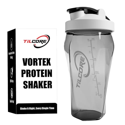 Tilcore Vortex Protein Shaker Bottle 24 oz/700ml - Premium BPA-Free Pre-Workout Shaker- Proteinshake & Smoothie, Leak-Proof & Durable Eiweiß-Shaker für aktive Lebensstile von Tilcore