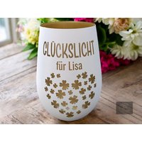 Windlicht, Glückslicht, Personalisiert, Wunschname, Windlicht Mit Gravur, Individuelle Geschenk Für Freundin, Freunde von TildaTeufel