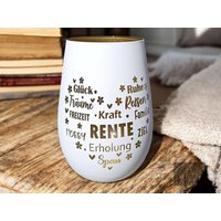 Windlicht Rente, Geschenk Ruhestand, Abschied, Abschiedsgeschenk, Zur Renteneintritt von TildaTeufel