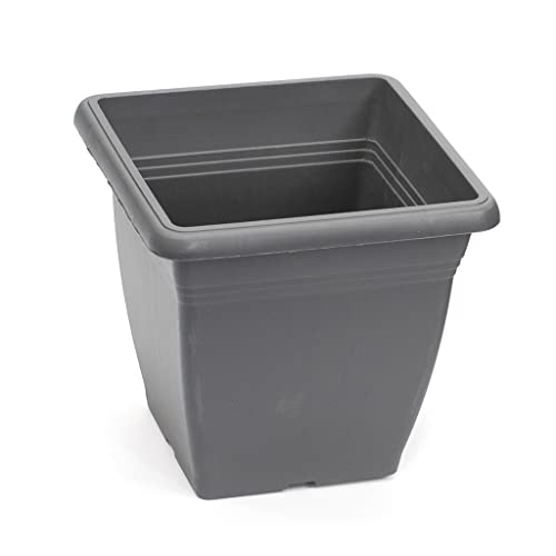 Tildenet Gardenware Blumentopf für den Garten, quadratisch, anthrazit, FPSQ21-A, schwarz, 20 x 20 x 20 cm von Tildenet Gardenware