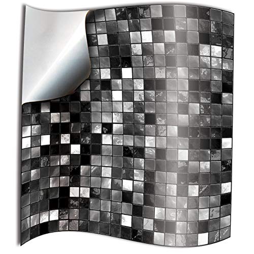24 stück Fliesenaufkleber für Bad und Küche Mosaik Wandfliese Aufkleber für 15x15cm Fliesen Deko Fliesenfolie für Bad u. Küche von Tile Style Decals