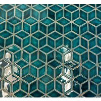 Handgefertigte Keramikfliesen Für Küchenrückwand Oder Badezimmerwand - Mosaik in Diamantform Blaugrüner Farbe 1 M2 Handgefertigte Keramikfliesen Für Küchenrückwand Oder Badezimmerwand - Mosaik in Diamantform Blaugrüner Farbe 1 M2 von Tileme