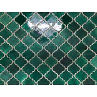 Keramik Mosaikfliesen Für Küchenrückwand Oder Badezimmerwand - Handgefertigte Arabeskenform in Smaragdgrüner Farbe 1 M2 Keramik Mosaikfliesen Für Küchenrückwand Oder Badezimmerwand - Handgefertigte Arabeskenform in Smaragdgrüner Farbe 1 M2 von Tileme