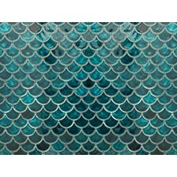 Keramikfliesen Für Badezimmerwand Oder Küchenrückwand - Handgefertigte Fischschuppenform in Blaugrüner Farbe 1M2 Keramikfliesen Für Badezimmerwand Oder Küchenrückwand - Handgefertigte Fischschuppenform in Blaugrüner Farbe 1M2 von Tileme