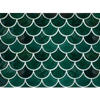 Keramikfliesen Für Küchenrückwand Oder Badezimmerwand - Handgefertigte Fischschuppenform in Smaragdgrüner Farbe 1 M2 Keramikfliesen Für Küchenrückwand Oder Badezimmerwand - Handgefertigte Fischschuppenform in Smaragdgrüner Farbe 1 M2 von Tileme