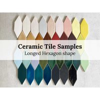 Fliesenmuster - Handgefertigte Keramikmosaikfliese Longed Hexagon Form Verschiedene Farben Erhältlich von Tileme