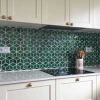 Mosaikfliesen Für Küchenrückwand Oder Badezimmerwand - Handgefertigte Keramik in Diamantform Smaragdgrün 1M2 Mosaikfliesen Für Küchenrückwand Oder Badezimmerwand - Handgefertigte Keramik in Diamantform Smaragdgrün 1M2 von Tileme