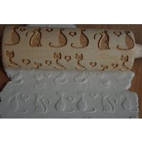 Mini Laser Gravierte Nudelholz Mit Cats8 von TiliaRollingPins