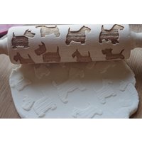 Mini Laser Gravierte Nudelholz Mit Scottish Terrier von TiliaRollingPins