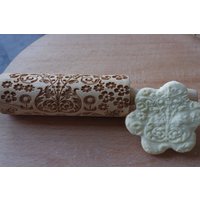 Mini-Laser Gravierter Teigroller Mit Blumenmotiven-1 von TiliaRollingPins