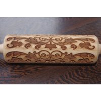 Mini-Laser Gravierter Teigroller Mit Blumenmotiven-3 von TiliaRollingPins