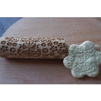 Mini-Laser Gravierter Teigroller Mit Blumenmotiven-3 von TiliaRollingPins