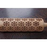 Mini Laser Gravierter Teigroller Mit Schneeflocken-1 von TiliaRollingPins
