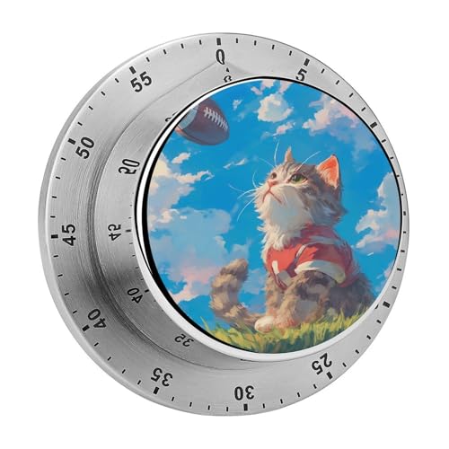 Timer Cute Cat American Football Küchentimer Countdown Magnetischer Timer Mechanischer Timer zum Backen Kochen Ofen Timer Cute Cat American Football Küchentimer Countdown Magnetischer Timer Mechanischer Timer zum Backen Kochen Ofen von Tilivyx