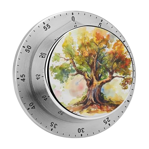 Zeitschaltuhr Aquarell Baum Küchentimer Countdown Magnetischer Timer Mechanischer Timer Für Backen Kochen Backofen von Tilivyx