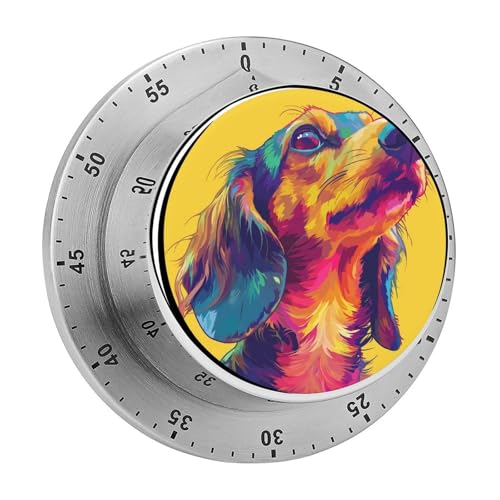 Zeitschaltuhr Bunter Dackel Hund Küchentimer Countdown Magnetischer Timer Mechanischer Timer Für Backen Kochen Backofen von Tilivyx