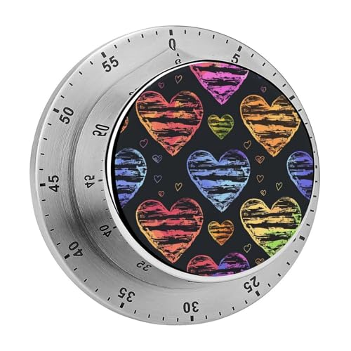 Zeitschaltuhr Herzen Muster Neon Küchentimer Countdown Magnetischer Timer Mechanischer Timer Für Backen Kochen Backofen von Tilivyx