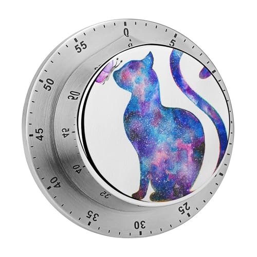 Zeitschaltuhr Katze Mit Schmetterling Küchentimer Countdown Magnetischer Timer Mechanischer Timer Für Backen Kochen Backofen von Tilivyx