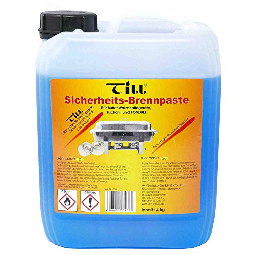 Fuduu.de - Sicherheits-Brennpaste aus Ethanol, 4 kg Kanister, Brenngel für Chafing Dish Speisewärmer Warmhaltebehälter Rechaud von Till