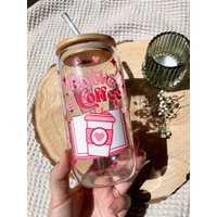Trinkglas Mit Deckel Und Strohhalm „Books & Coffee" | Glasbecher Geschenk Freundin Geburtstag Lesen von TilouDesignsDE