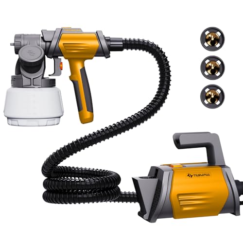 Tilswall Farbspritzgerät 800 W Elektrische Farbspritzpistole mit 1300 ml Behälter, HVLP-Zaunfarbspritzgerät mit 4 Düsen und 3 Sprühmodi für Zäune, Schuppen, Terrassen, Wände Tilswall Farbspritzgerät 800 W Elektrische Farbspritzpistole mit 1300 ml Behälter, HVLP-Zaunfarbspritzgerät mit 4 Düsen und 3 Sprühmodi für Zäune, Schuppen, Terrassen, Wände von Tilswall