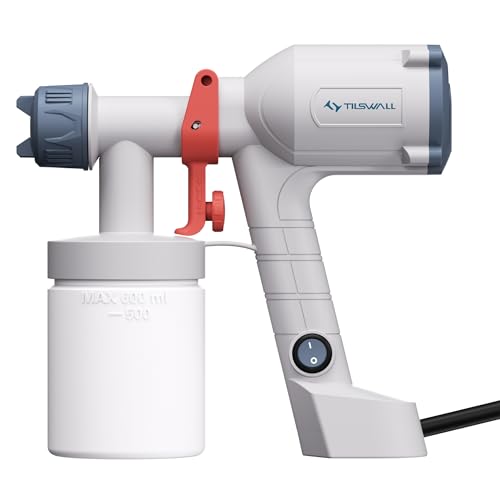 Tilswall HVLP Farbsprühsystem, Ultra-leichte Elektrische Farbsprühgerät mit 600ml Farbbehälter, 2 Düsen & 3 Sprühmustern - Ideales Farbspritzpistole für Möbel, Schränke, Zäune, Wände, Türen, Weiß Tilswall HVLP Farbsprühsystem, Ultra-leichte Elektrische Farbsprühgerät mit 600ml Farbbehälter, 2 Düsen & 3 Sprühmustern - Ideales Farbspritzpistole für Möbel, Schränke, Zäune, Wände, Türen, Weiß von Tilswall