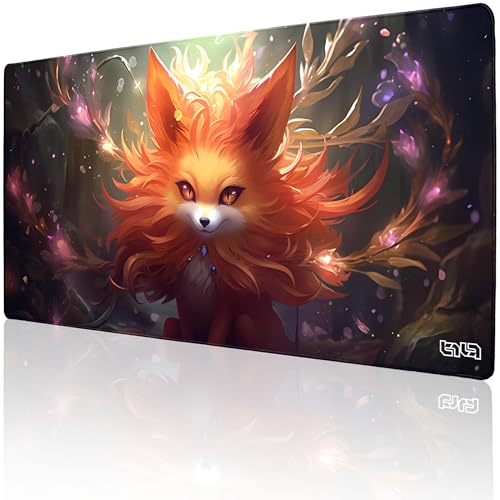 Tilt Schreibtischunterlage 100x50 cm Gaming Mauspad XXL | Rutschfester Mousepad Groß für Schreibtisch und PC Gadgets | Wasserdichter Desk Mat (Enchanted Fox) von Tilt