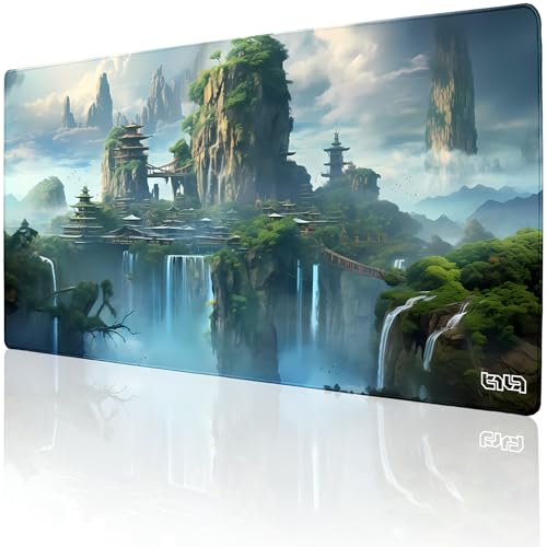 Tilt Schreibtischunterlage 100x50 cm Gaming Mauspad XXL | Rutschfester Mousepad Groß für Schreibtisch und PC Gadgets | Wasserdichter Desk Mat (Flying Island) von Tilt