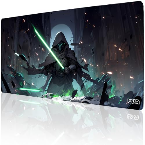 Tilt Schreibtischunterlage 100x50 cm Gaming Mauspad XXL | Rutschfester Mousepad Groß für Schreibtisch und PC Gadgets | Wasserdichter Desk Mat (Green Luminous Blade) von Tilt