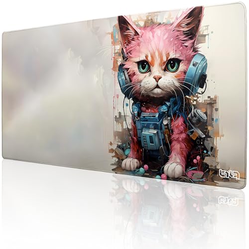 Tilt Schreibtischunterlage 100x50 cm Gaming Mauspad XXL | Rutschfester Mousepad Groß für Schreibtisch und PC Gadgets | Wasserdichter Desk Mat (Junkyard Cat) von Tilt