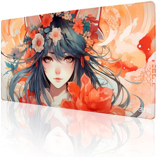Tilt Schreibtischunterlage 100x50 cm Gaming Mauspad XXL | Rutschfester Mousepad Groß für Schreibtisch und PC Gadgets | Wasserdichter Desk Mat (Kitsune) von Tilt