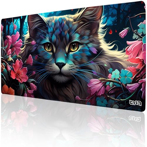 Tilt Schreibtischunterlage 100x50 cm Gaming Mauspad XXL | Rutschfester Mousepad Groß für Schreibtisch und PC Gadgets | Wasserdichter Desk Mat (Kitten Bouquet) von Tilt