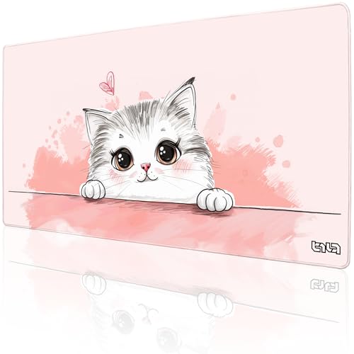 Tilt Schreibtischunterlage 100x50 cm Gaming Mauspad XXL | Rutschfester Mousepad Groß für Schreibtisch und PC Gadgets | Wasserdichter Desk Mat (Kitty Catty) von Tilt