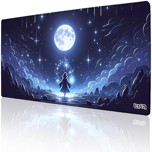 Tilt Schreibtischunterlage 100x50 cm Gaming Mauspad XXL | Rutschfester Mousepad Groß für Schreibtisch und PC Gadgets | Wasserdichter Desk Mat (Moonlight Pixel) von Tilt