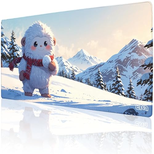 Tilt Schreibtischunterlage 100x50 cm Gaming Mauspad XXL | Rutschfester Mousepad Groß für Schreibtisch und PC Gadgets | Wasserdichter Desk Mat (Winter Yeti) von Tilt