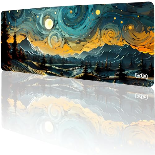Tilt Schreibtischunterlage 80x30 cm Gaming Mauspad XXL | Rutschfester Mousepad Groß für Schreibtisch und PC Gadgets | Wasserdichter Desk Mat (Night Star Swirls) von Tilt