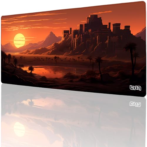 Tilt Schreibtischunterlage 90x40 cm Gaming Mauspad XXL | Rutschfester Mousepad Groß für Schreibtisch und PC Gadgets | Wasserdichter Desk Mat (Arabian Fortress) von Tilt