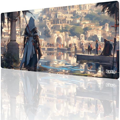 Tilt Schreibtischunterlage 90x40 cm Gaming Mauspad XXL | Rutschfester Mousepad Groß für Schreibtisch und PC Gadgets | Wasserdichter Desk Mat (Assassin in Babylon) von Tilt