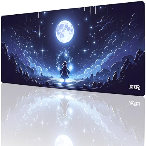 Tilt Schreibtischunterlage 90x40 cm Gaming Mauspad XXL | Rutschfester Mousepad Groß für Schreibtisch und PC Gadgets | Wasserdichter Desk Mat (Moonlight Pixel) von Tilt