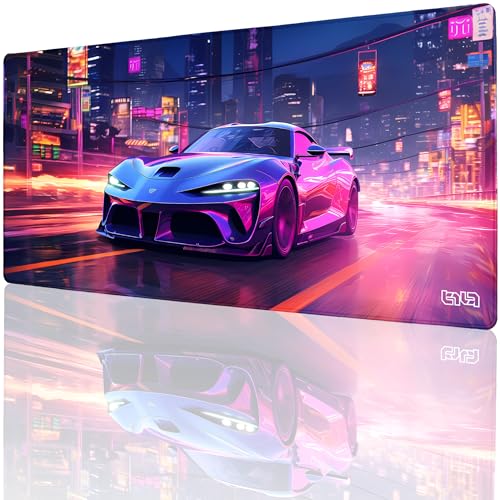 Tilt Schreibtischunterlage 90x40 cm Gaming Mauspad XXL | Rutschfester Mousepad Groß für Schreibtisch und PC Gadgets | Wasserdichter Desk Mat (Neon Speed) von Tilt
