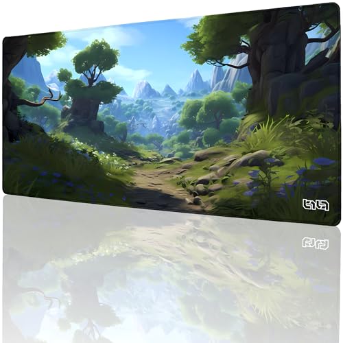 Tilt Schreibtischunterlage 90x40 cm Gaming Mauspad XXL | Rutschfester Mousepad Groß für Schreibtisch und PC Gadgets | Wasserdichter Desk Mat (Pinevale Forests) von Tilt