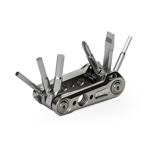 Tilta Multifunctional Mini Tool Kit, 6 in 1 klappbares Werkzeugset mit 6 Schraubenschlüsseln Schraubendreher für Kamera-Rig Robust und tragbar - Titangrau TA-MMT-TG von Tilta