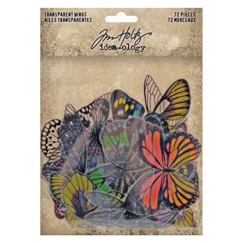 Tim Holtz Idea-ology 563982 Idea-Ology Transparent Acetate Wings 72/Pkg Kunsthandwerk, Plastik, Weiss/opulenter Garten, stück von Tim Holtz Idea-ology